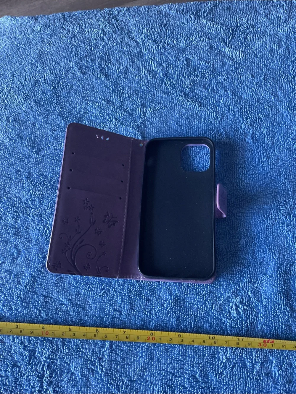 Purple Floral Wallet Phone Case - Unbranded